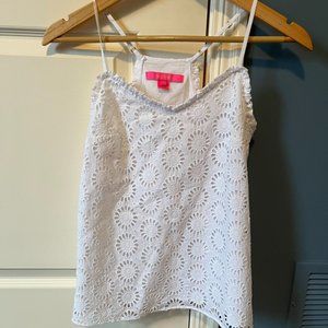 Lilly Pulitzer Dusk Ruffled White Eyelet Cami
